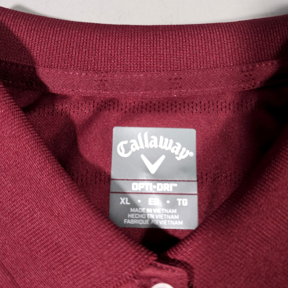 Callaway Polo Shirt‎ Womens XL Zinfandel Burgundy Opti-Dri Golf Top CGW437SU - Picture 3 of 7